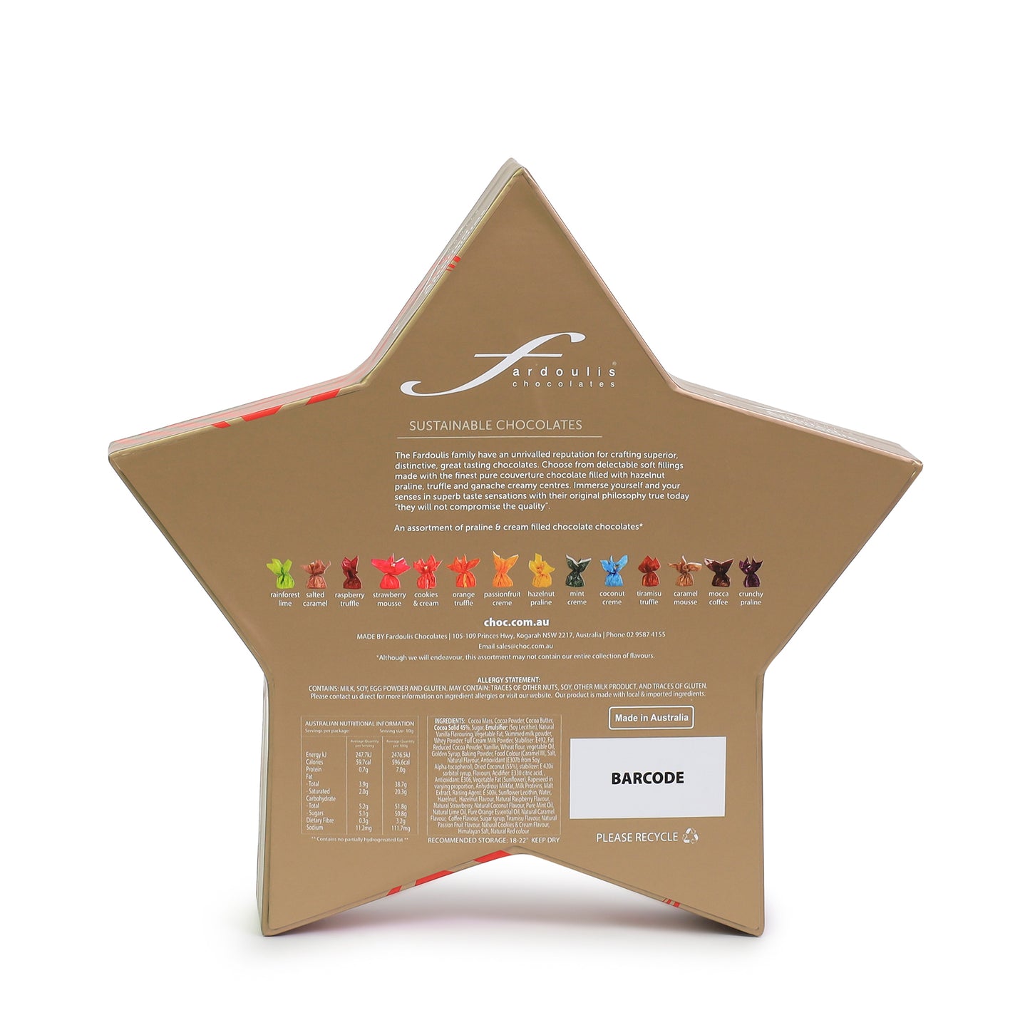 Christmas Ribbon Gold Star Gift Box 100G