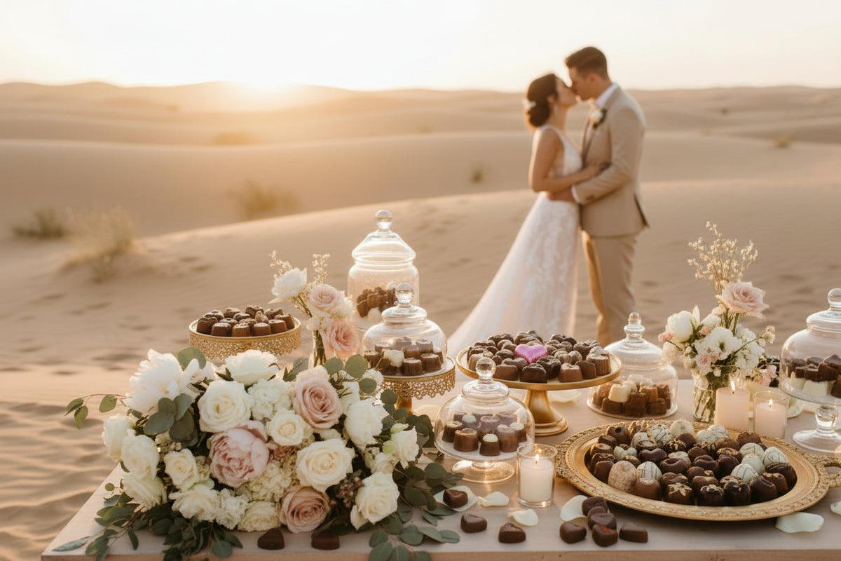 A wedding theme in the desert with Fardoulis Chocolates