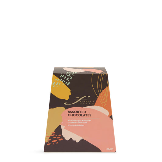 Art Deco Peaches Box 150g – premium artisan chocolate with peach flavour