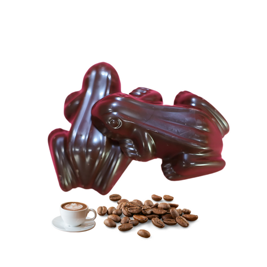 Coffee flavored dark chocolate frog gourmet confectionery