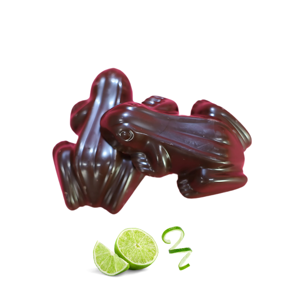 Shop dark chocolate lime crème frogs in 250 g, 500 g or 1 kg sizes. Rich dark chocolate and a zesty lime crème centre from Fardoulis Chocolates.