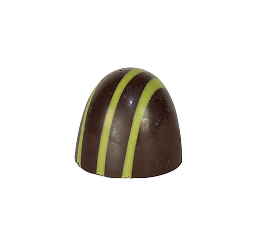Handmade dark chocolate with lime centre, artisan citrus chocolate