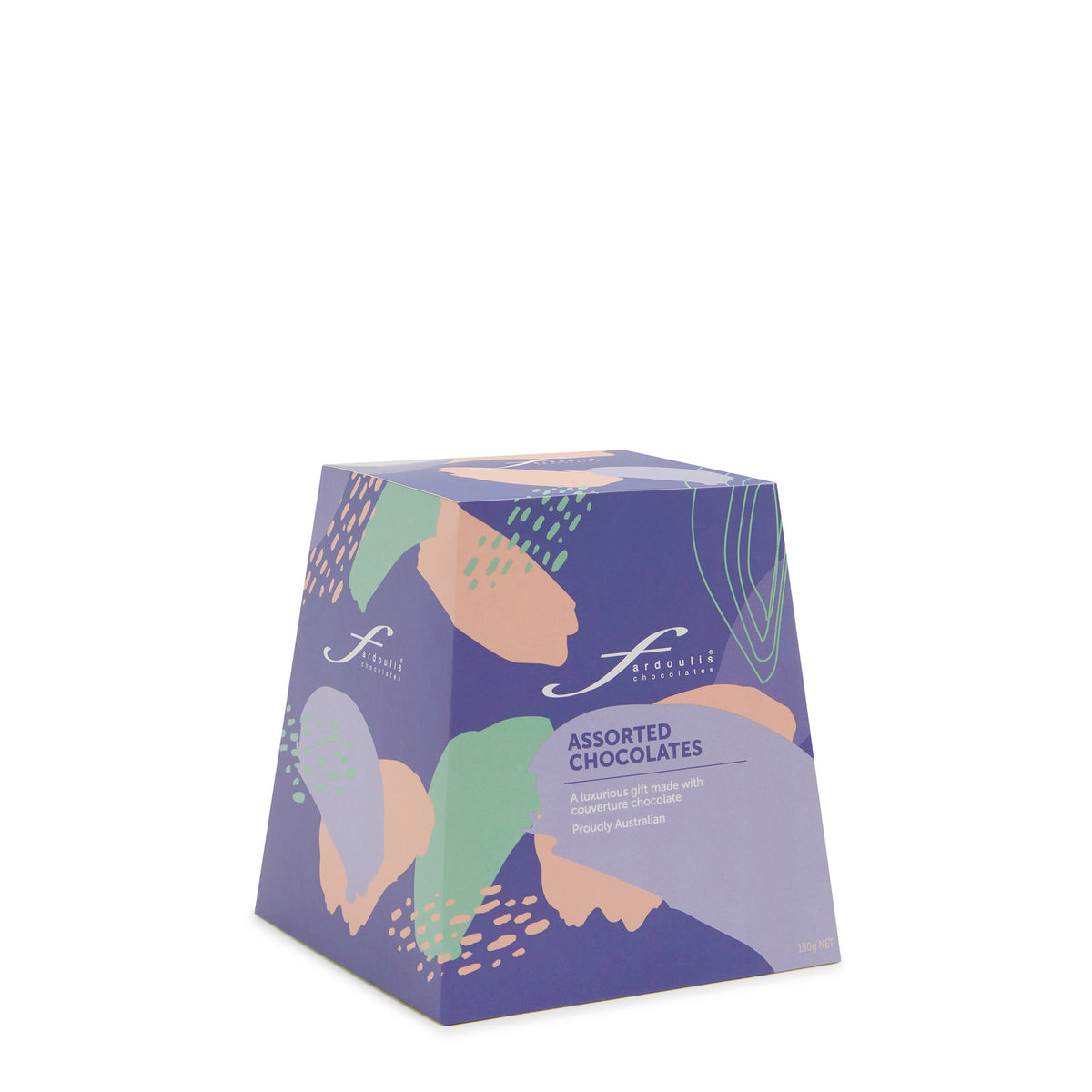 Treat someone to 15 assorted crème- and truffle-filled couverture chocolates in a 150g mauve art deco gift box from Fardoulis Chocolates.