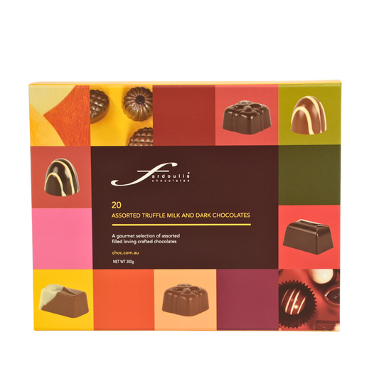 Popart assorted milk and dark chocolate box 300g – gourmet mixed chocolate gift selection