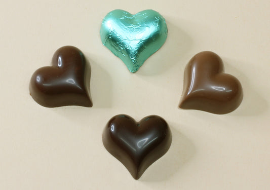 Ice Green Foil Chocolate Hearts
