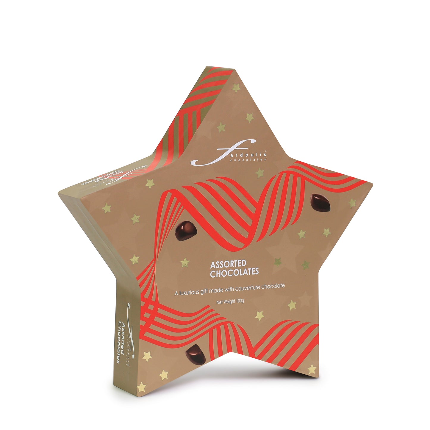 Christmas Ribbon Gold  Star Gift Box 100G