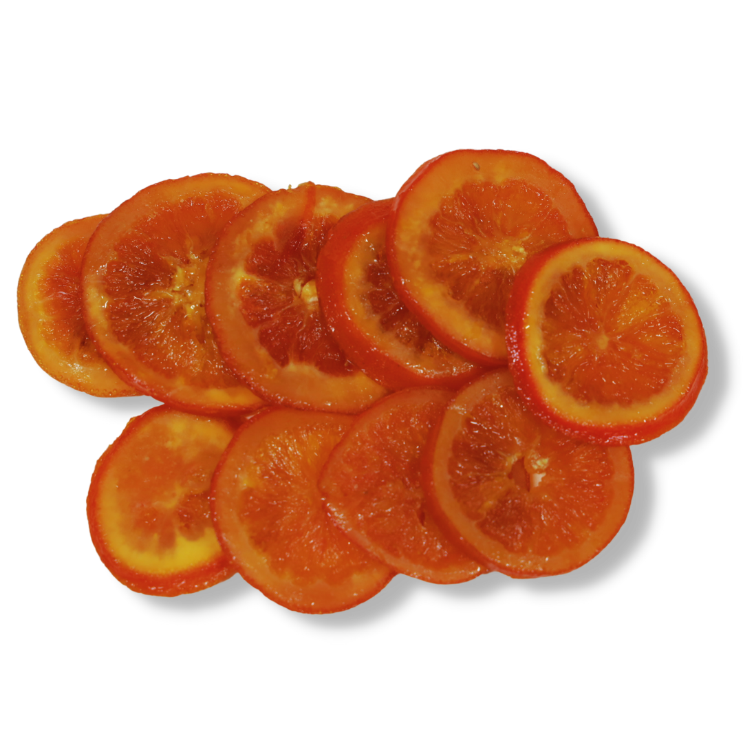 Shop glacé oranges in 500 g or 1 kg sizes. A sweet, colourful citrus ingredient for desserts, baking and special occasions from Fardoulis Chocolates.
