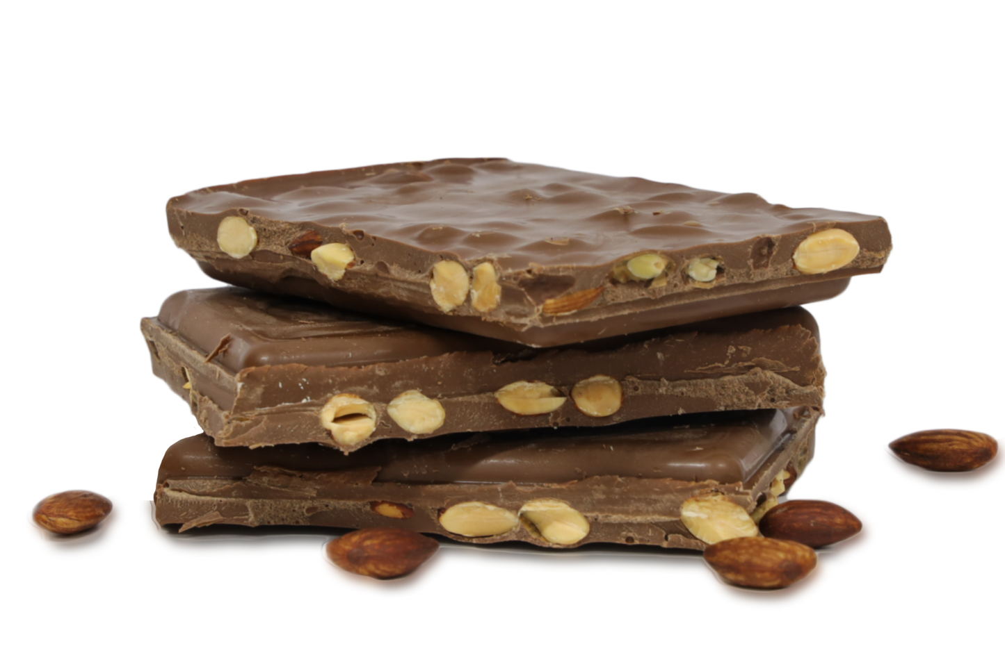 Milk chocolate almond slab 100g – smooth milk chocolate with roasted almonds