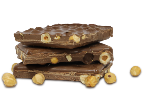 Milk chocolate hazelnut slab 100g – smooth milk chocolate with roasted hazelnuts