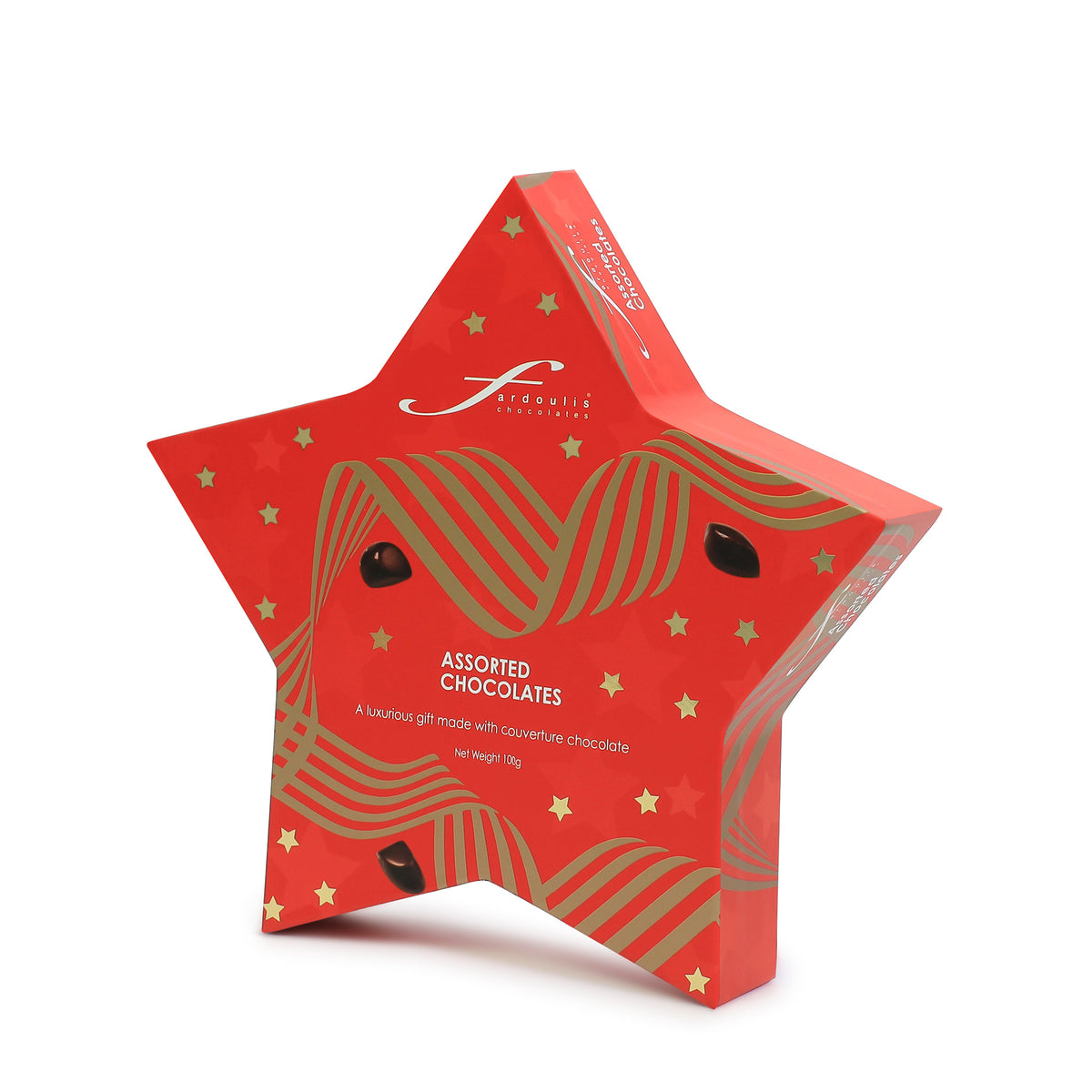 Christmas Red Stra Gift Box with 10 assorted chocolates 