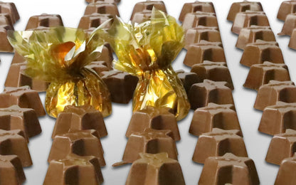 Wrapped milk chocolate star chocolates